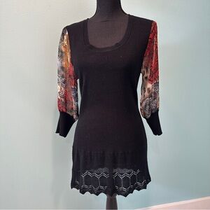Alberto Makali mixed media tunic sweater